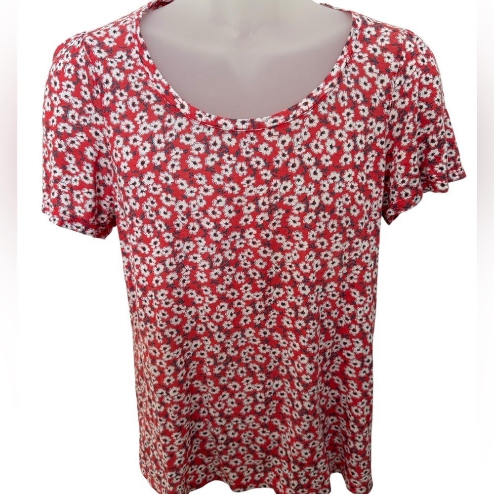 LUCKY BRAND Floral Short Sleeve Top Women SP Small